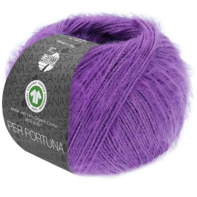 Lana Grossa PER FORTUNA 050 фиолетовый Состав: 74% хлопок органический (эко), 26% полиамид 50гр/190м