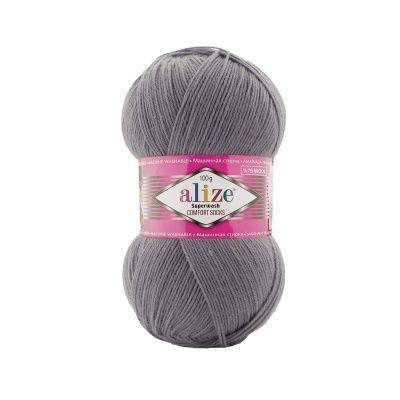 ALIZE SUPERWASH COMFORT SOCKS (362 серый) 75% SW Шерсть 25% Полиамид 100 г/420 м